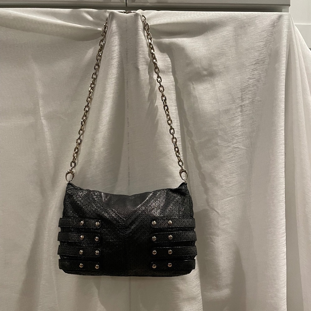 Jimmy Choo Small Blythe Black Leather Shoulder Bag - Picture 3 of 14